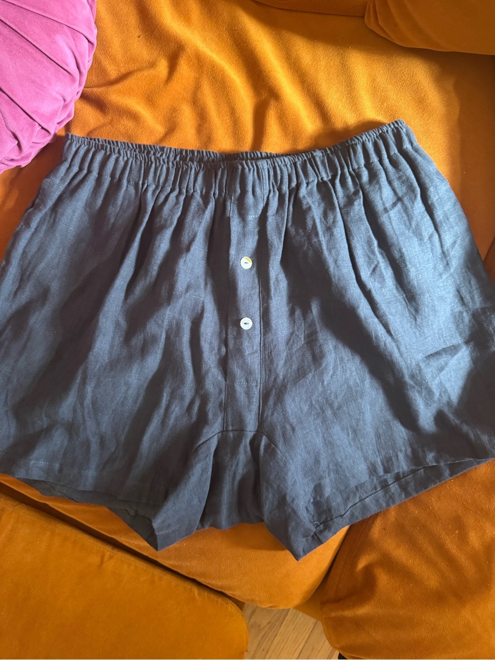 Deiji Studios NWOT - Deep Blue Linen Shorts XL